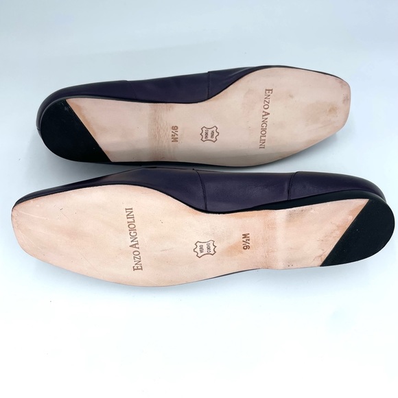 Enzo Angiolini Purple Leather Square Tow, Cushioned Sole Loafers Size 9.5 - Picture 14 of 17